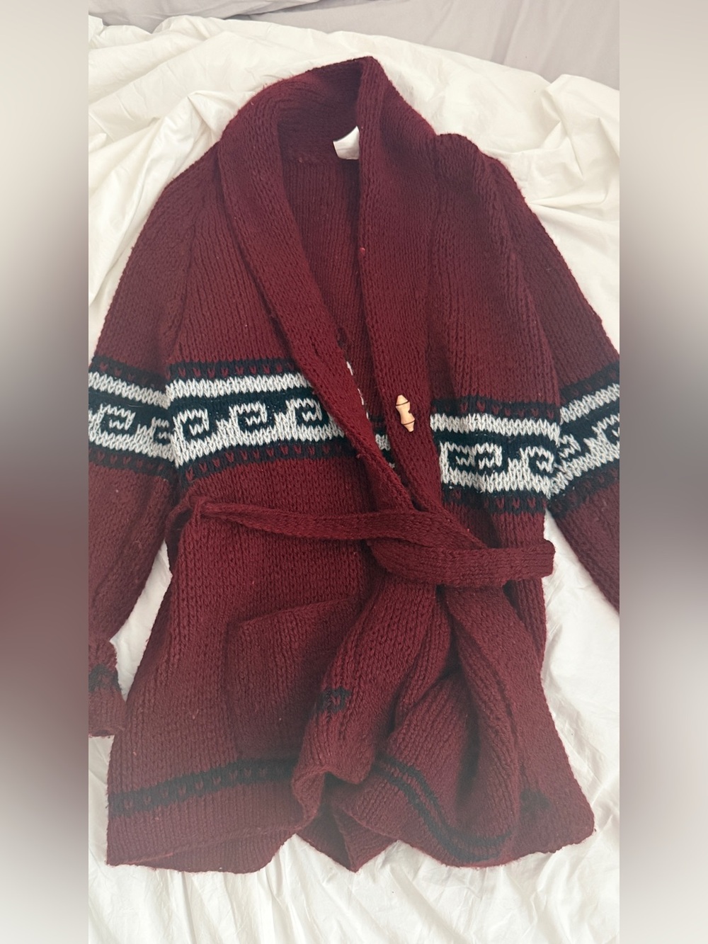 Vintage Mexican Knit Sweater with tie closure